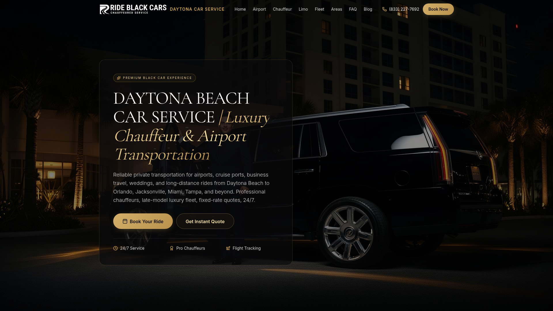 Screenshot preview of the Daytona Car Service website